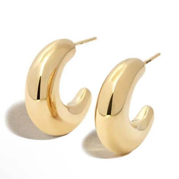 Loren Stewart NIB Crescent Gold Plated Earrings - Picture 1 of 2
